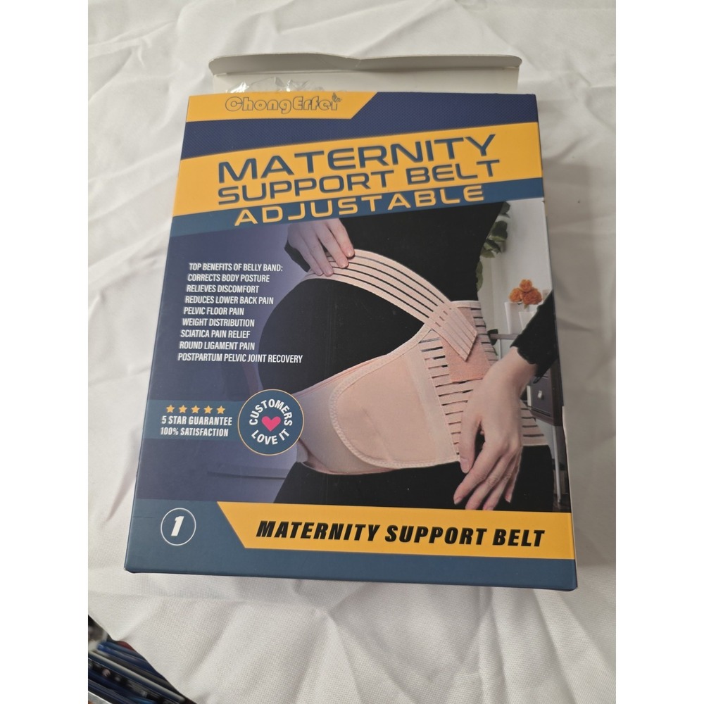 ChongErfei Adjustable Maternity Support Belt Abdominal Support Black L C13#